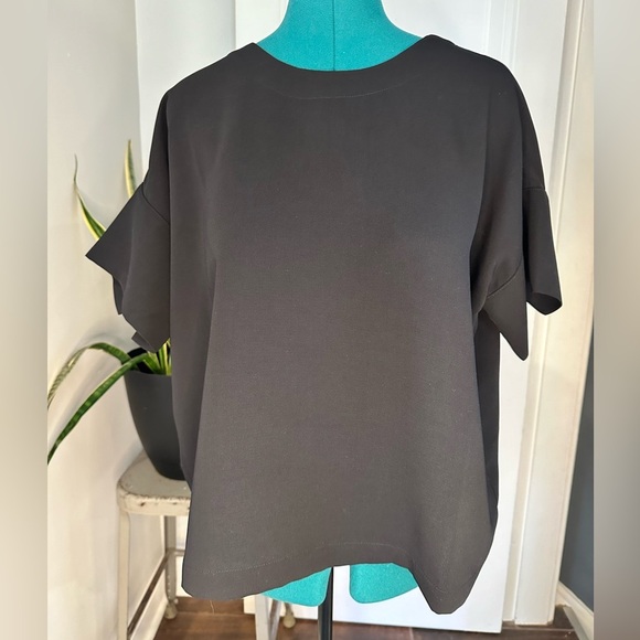 Madewell large black drapey back tie drop shoulder shirt - Picture 1 of 12